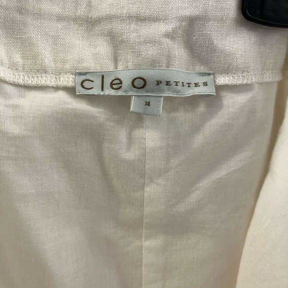 White cotton Cleo skirt, button down front and tie at waist. Tags attached. - Picture 2 of 2